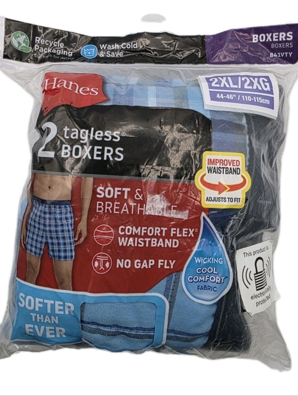 Hanes Mens Tagless Boxer Briefs  Knit Stretch Performance Size  XLarge 44 46 NEW